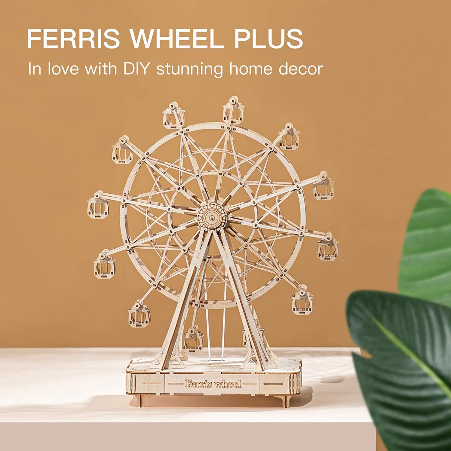 Robotime DIY Wooden Rotatable Ferris Wheel Model with Playing Music Toys for Children Birthday TGN01