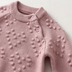 Children'S Knitted Love Solid Color Sweater and Pants Set