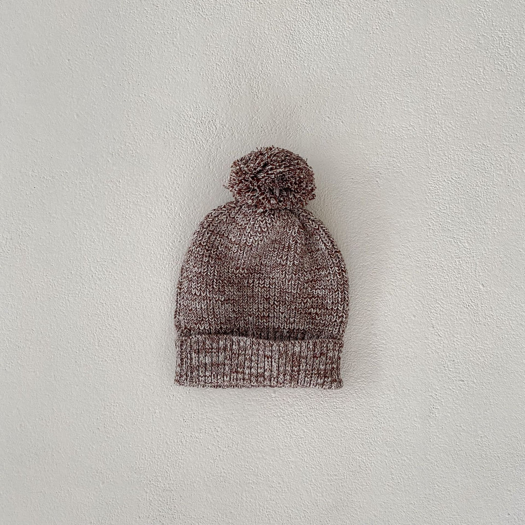 Infant Baby Girl Mixed Color Thick Needle Pullover Pants Pullover Fur Ball Knitted Hat 3-Piece Set