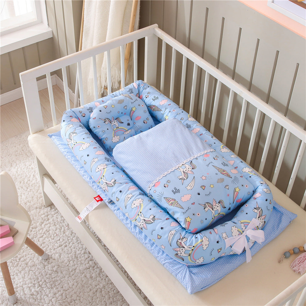 Portable Bionic Travel Crib Mattress - Foldable Anti-Pressure Infant Bed for Newborns
