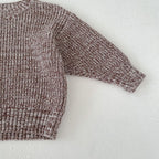 Infant Baby Girl Mixed Color Thick Needle Pullover Pants Pullover Fur Ball Knitted Hat 3-Piece Set