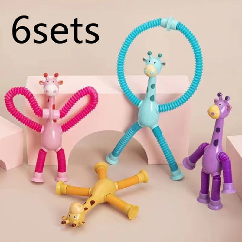 Giraffe Tubes Sensory Toys Novelty Spring Fidget Toy Stretch Tube Stress Relief Toy for Kid Birthday Gift Party Favors