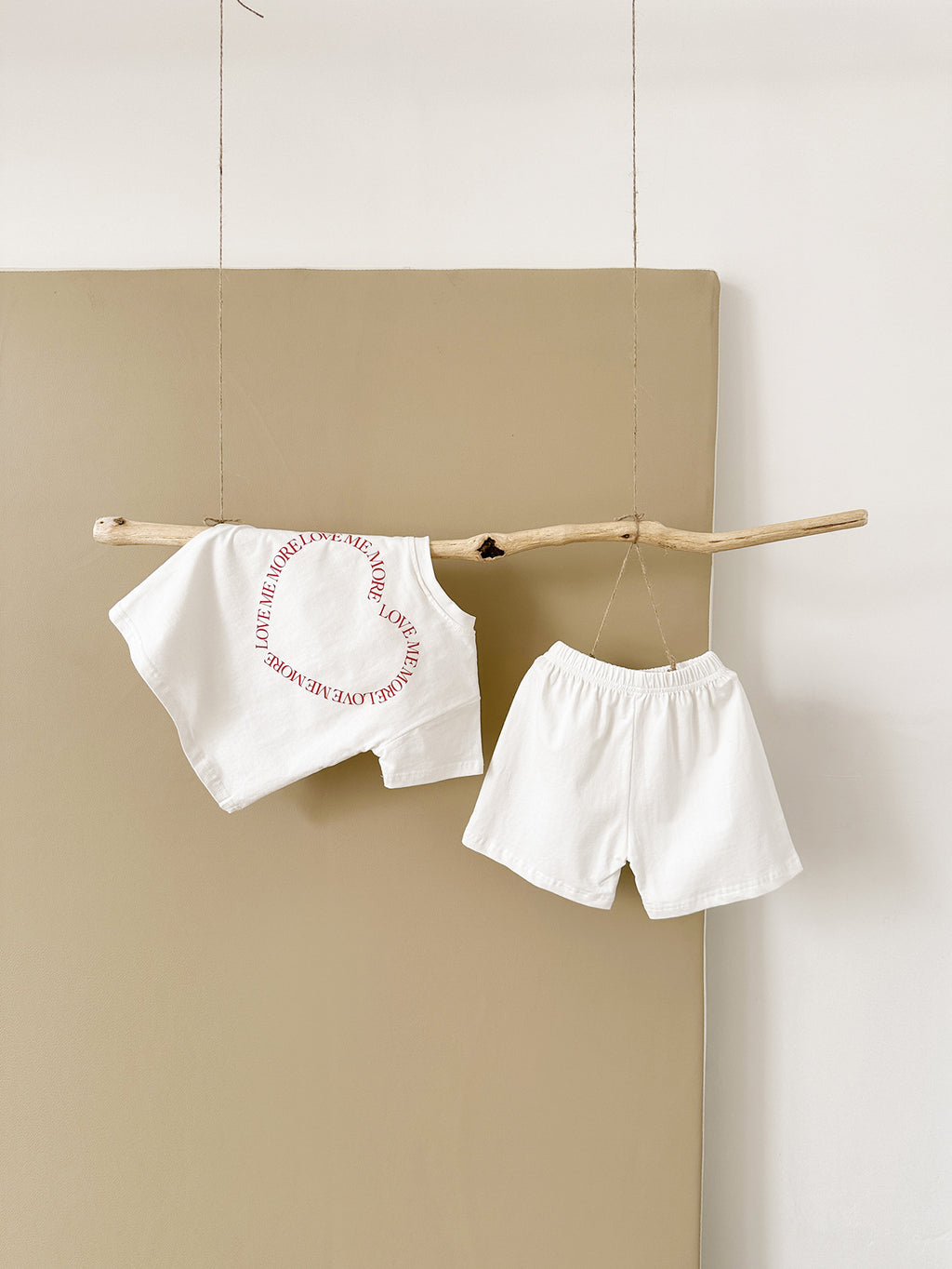 Heart Printing Short Sleeve Suit Korean Style Baby Boys' and Girls' Clothing Two-Piece Set