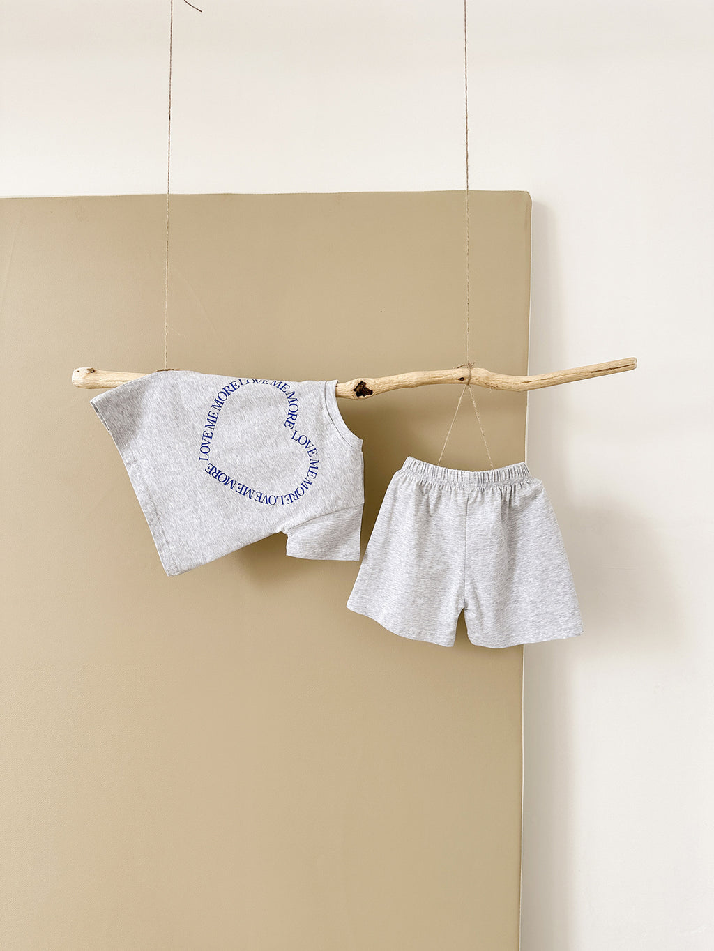 Heart Printing Short Sleeve Suit Korean Style Baby Boys' and Girls' Clothing Two-Piece Set