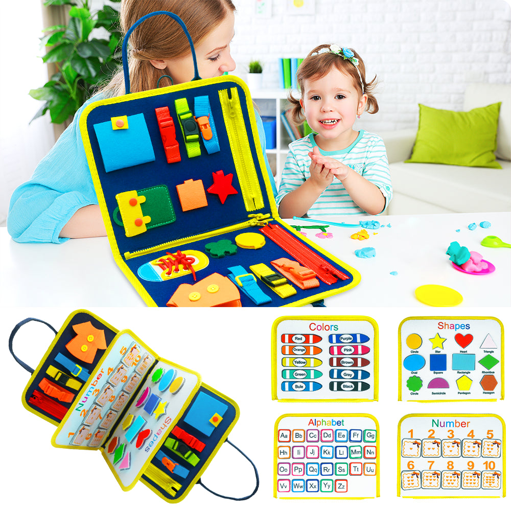 Interactive Busy Board for Kids - A Fun and Educational Dressing & Buttoning Toy for Early Learning and Sensory Exploration