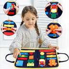 Interactive Busy Board for Kids - A Fun and Educational Dressing & Buttoning Toy for Early Learning and Sensory Exploration
