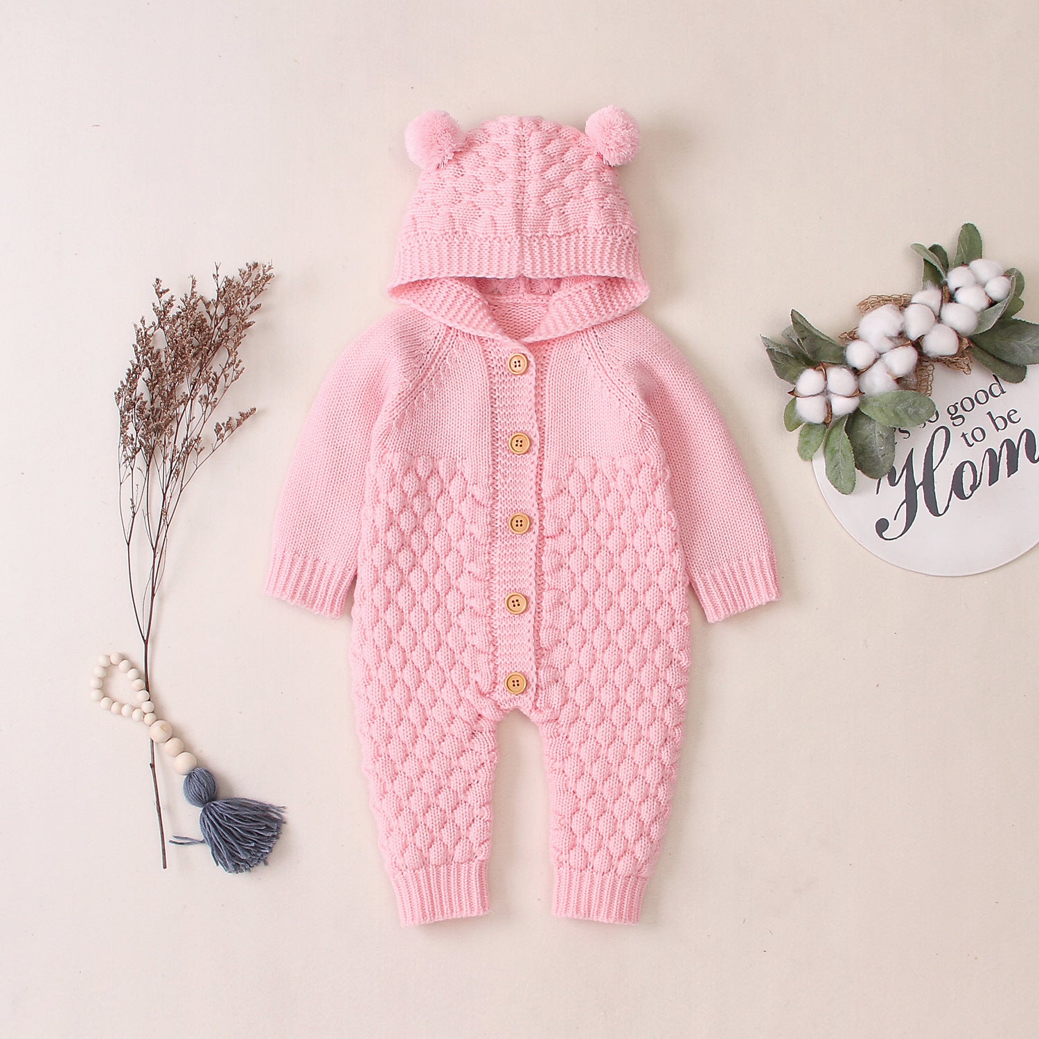 Hooded Knitted Jumpsuit For Cozy Winter Unisex