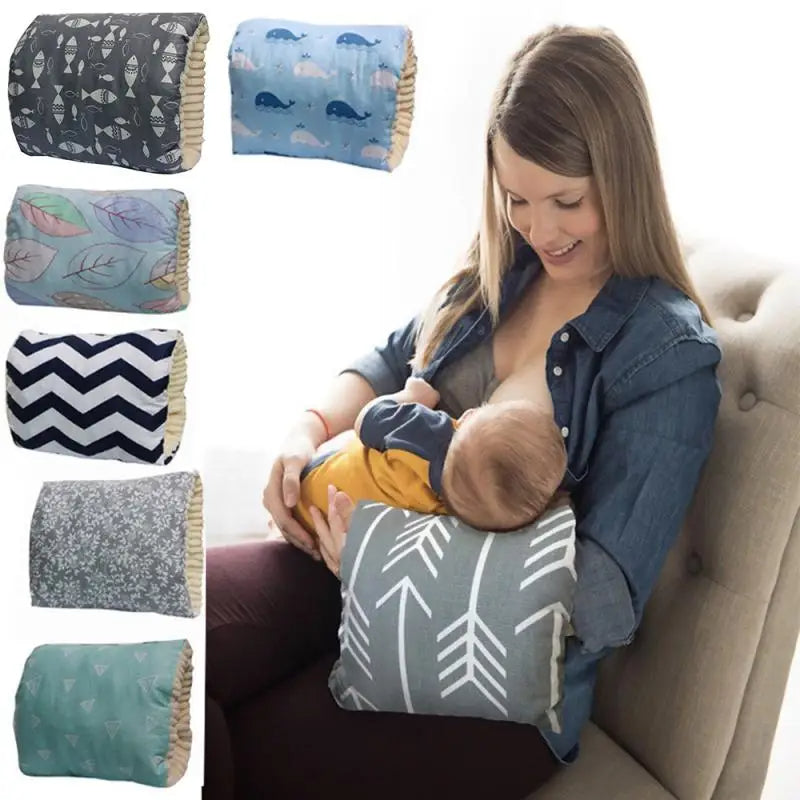 Adjustable Cotton Nursing Pillow for Comfortable Breastfeeding - Washable Arm Support Cushion for Babies