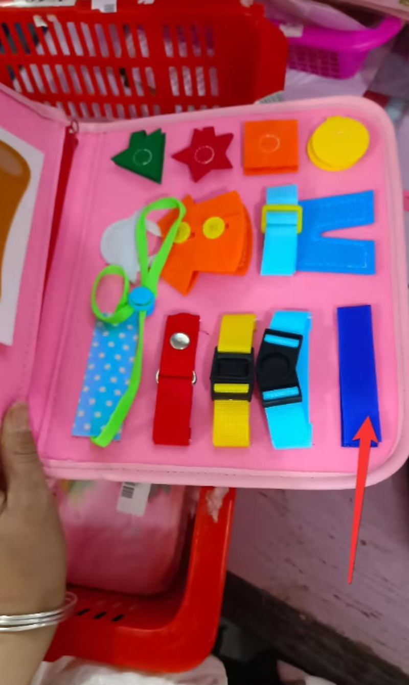 Interactive Busy Board for Kids - A Fun and Educational Dressing & Buttoning Toy for Early Learning and Sensory Exploration