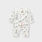 Light and Soft Bamboo Fiber Baby Jumpsuit Floral Animal Cute Print Spring Autumn Newborn Clothes Unisex Long Sleeve Baby Rompers for Boys Girls