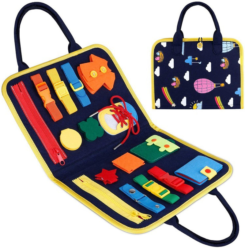 Interactive Busy Board for Kids - A Fun and Educational Dressing & Buttoning Toy for Early Learning and Sensory Exploration