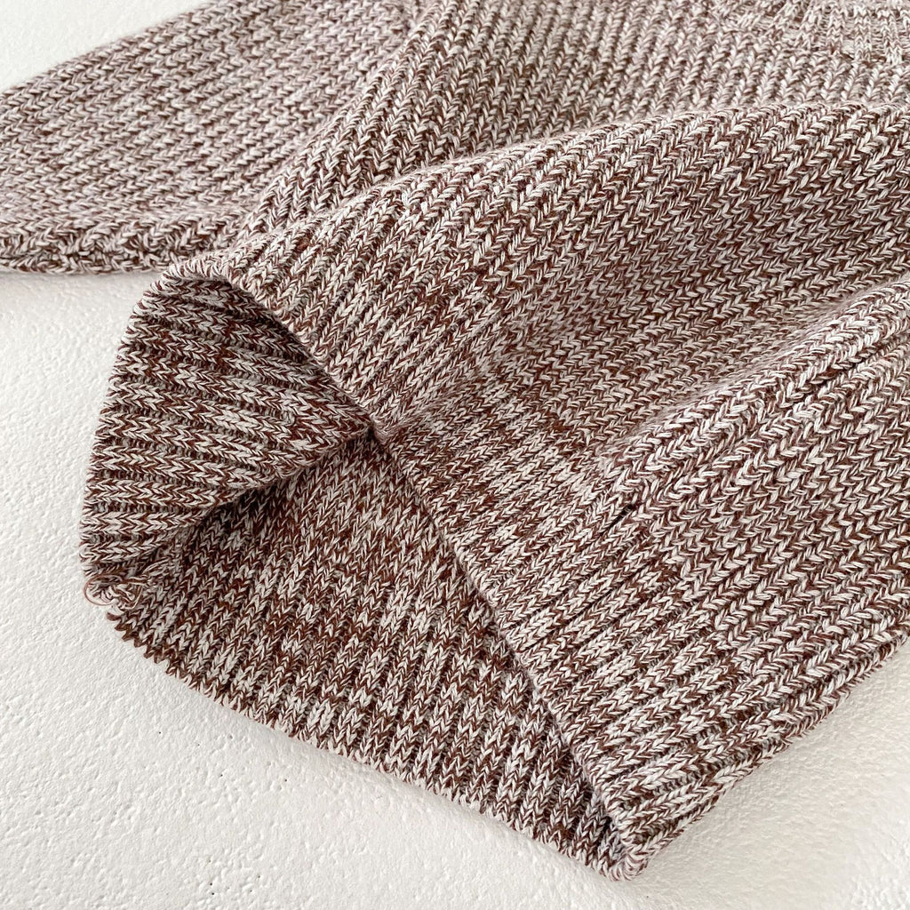 Infant Baby Girl Mixed Color Thick Needle Pullover Pants Pullover Fur Ball Knitted Hat 3-Piece Set