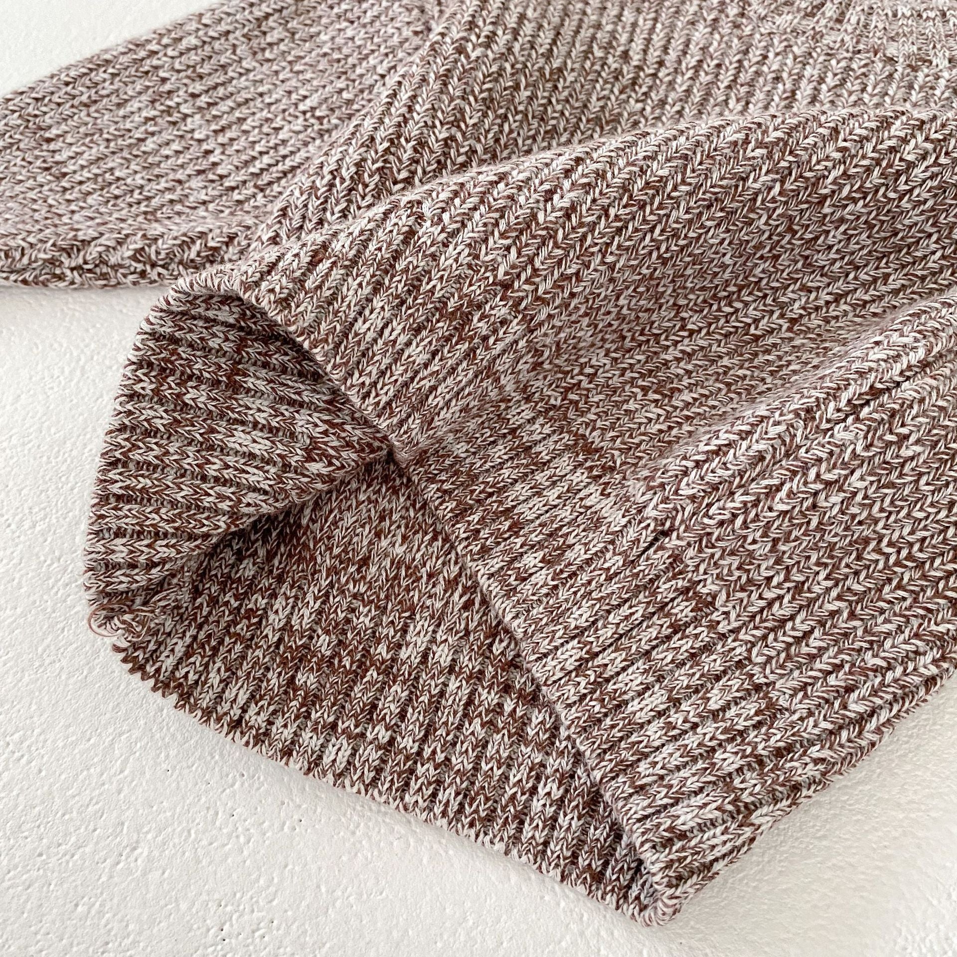 Infant Baby Girl Mixed Color Thick Needle Pullover Pants Pullover Fur Ball Knitted Hat 3-Piece Set