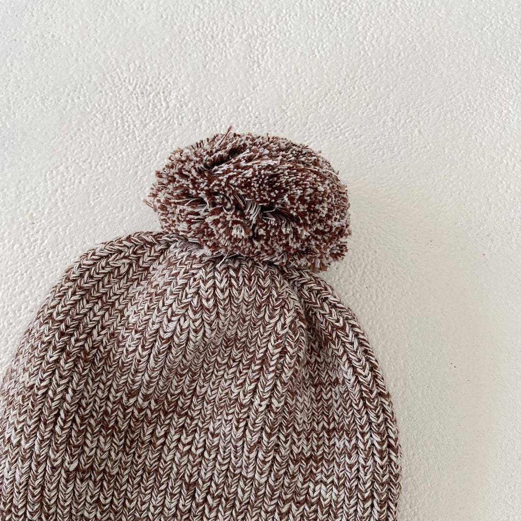 Infant Baby Girl Mixed Color Thick Needle Pullover Pants Pullover Fur Ball Knitted Hat 3-Piece Set