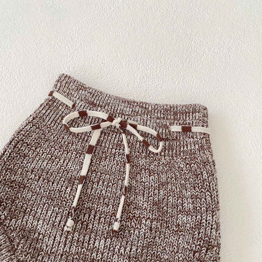 Infant Baby Girl Mixed Color Thick Needle Pullover Pants Pullover Fur Ball Knitted Hat 3-Piece Set