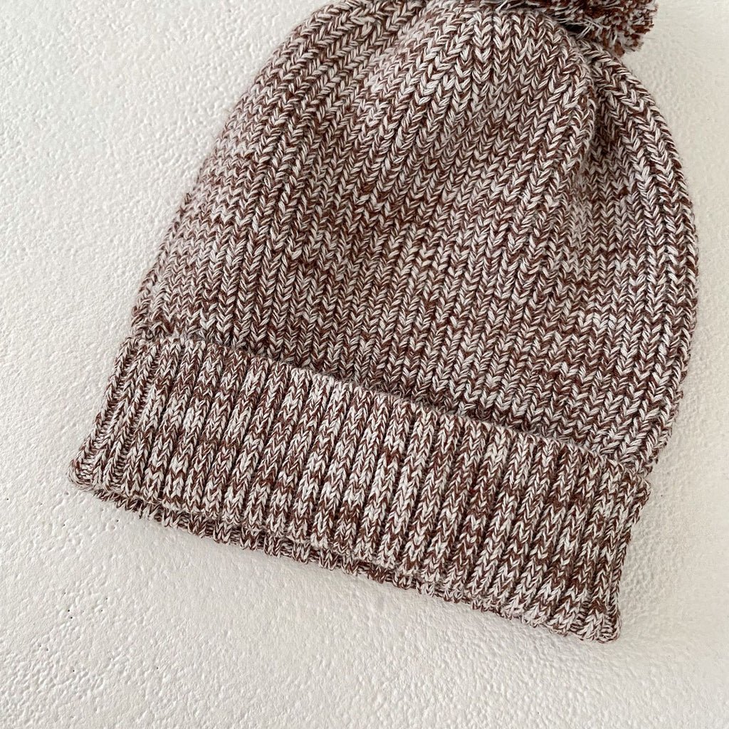 Infant Baby Girl Mixed Color Thick Needle Pullover Pants Pullover Fur Ball Knitted Hat 3-Piece Set