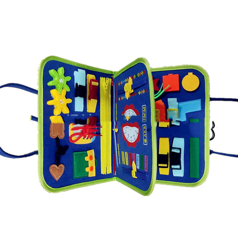 Interactive Busy Board for Kids - A Fun and Educational Dressing & Buttoning Toy for Early Learning and Sensory Exploration