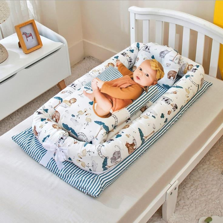 Portable Bionic Travel Crib Mattress - Foldable Anti-Pressure Infant Bed for Newborns