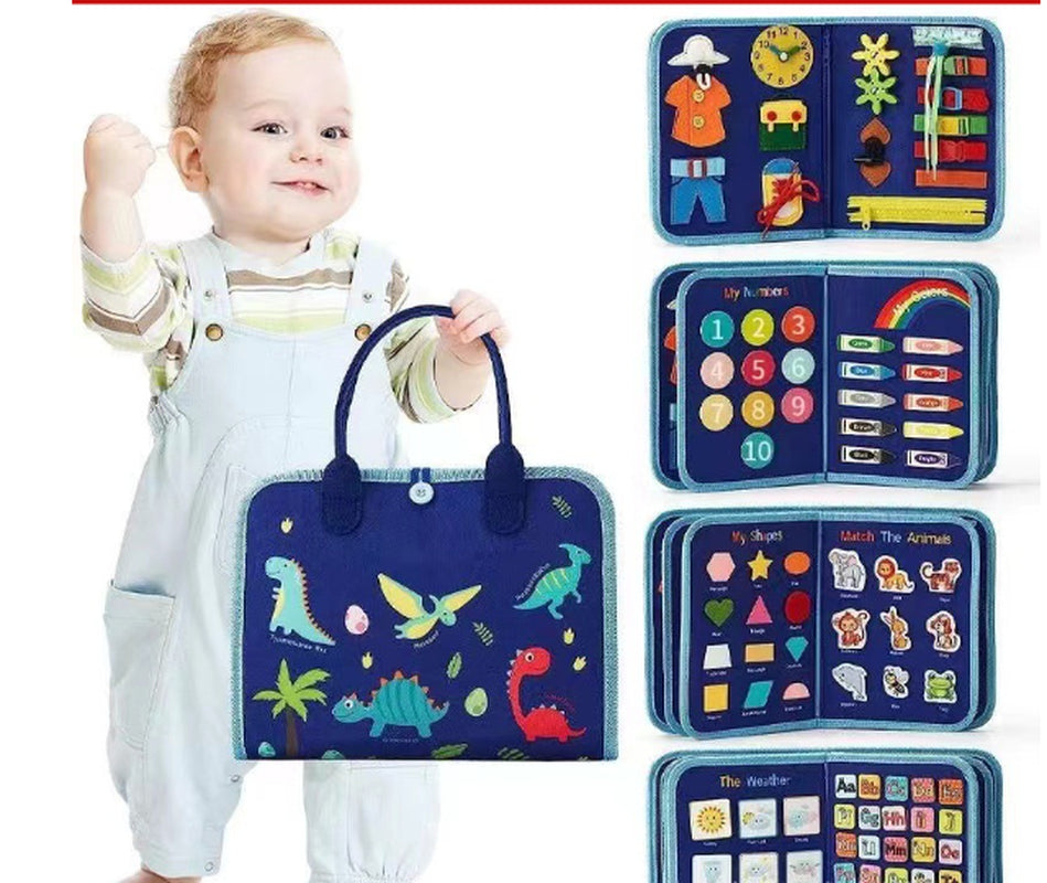 Interactive Busy Board for Kids - A Fun and Educational Dressing & Buttoning Toy for Early Learning and Sensory Exploration