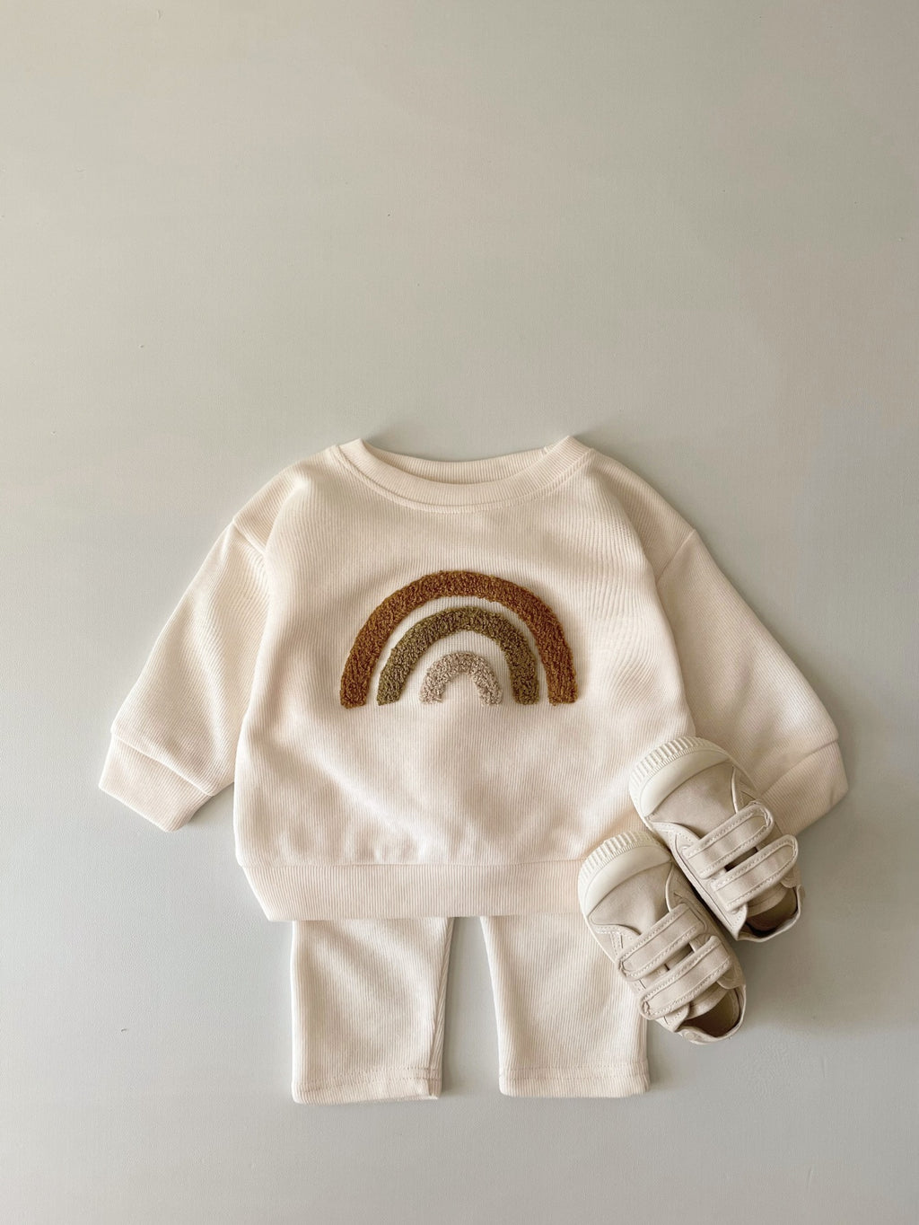 Spring and Autumn Newborn Alphabet Embroidery Baby Long Sleeve Two-Piece Suit