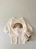 Spring and Autumn Newborn Alphabet Embroidery Baby Long Sleeve Two-Piece Suit