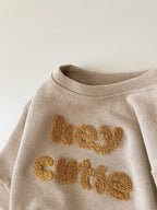 Spring and Autumn Newborn Alphabet Embroidery Baby Long Sleeve Two-Piece Suit