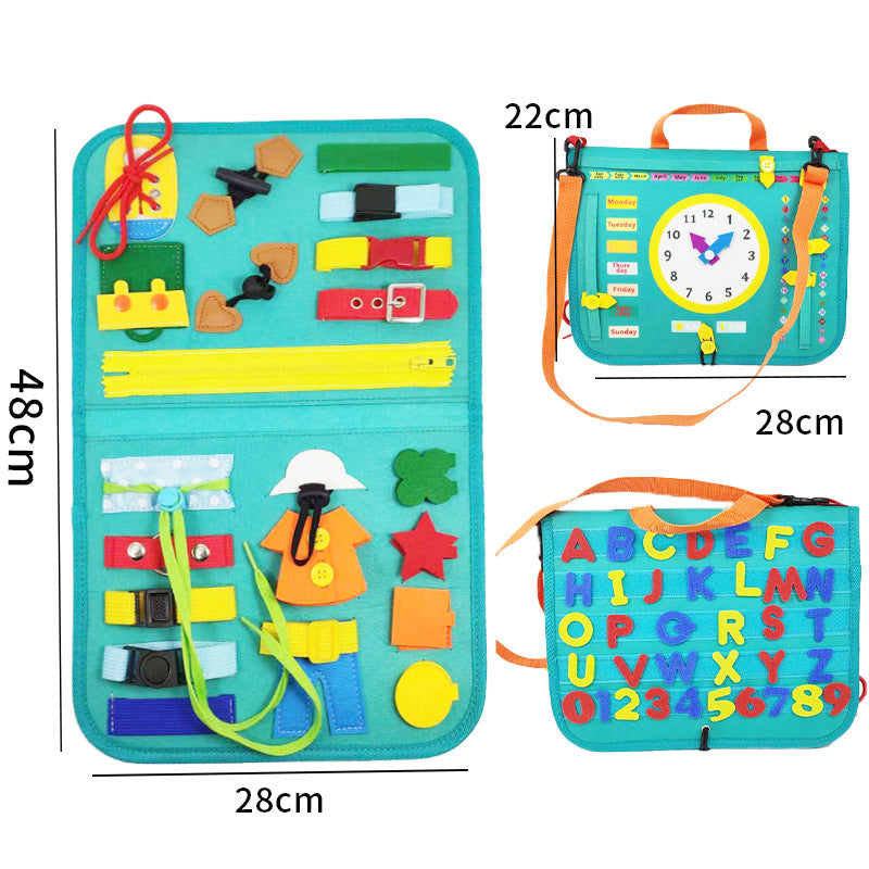 Interactive Busy Board for Kids - A Fun and Educational Dressing & Buttoning Toy for Early Learning and Sensory Exploration