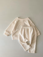 Spring and Autumn Newborn Alphabet Embroidery Baby Long Sleeve Two-Piece Suit