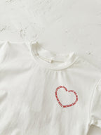 Heart Printing Short Sleeve Suit Korean Style Baby Boys' and Girls' Clothing Two-Piece Set