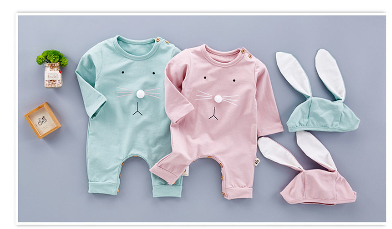 Newborn Baby Boy and Girl Unisex Cat Rompers