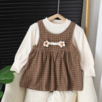Baby Girl Round-Neck Long-Sleeved Dress Suit