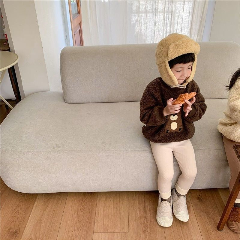 Girls' Single-Layer Fleece-Lined Fashionable All-Matching Leggings