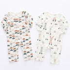 Light and Soft Bamboo Fiber Baby Jumpsuit Floral Animal Cute Print Spring Autumn Newborn Clothes Unisex Long Sleeve Baby Rompers for Boys Girls
