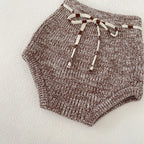 Infant Baby Girl Mixed Color Thick Needle Pullover Pants Pullover Fur Ball Knitted Hat 3-Piece Set