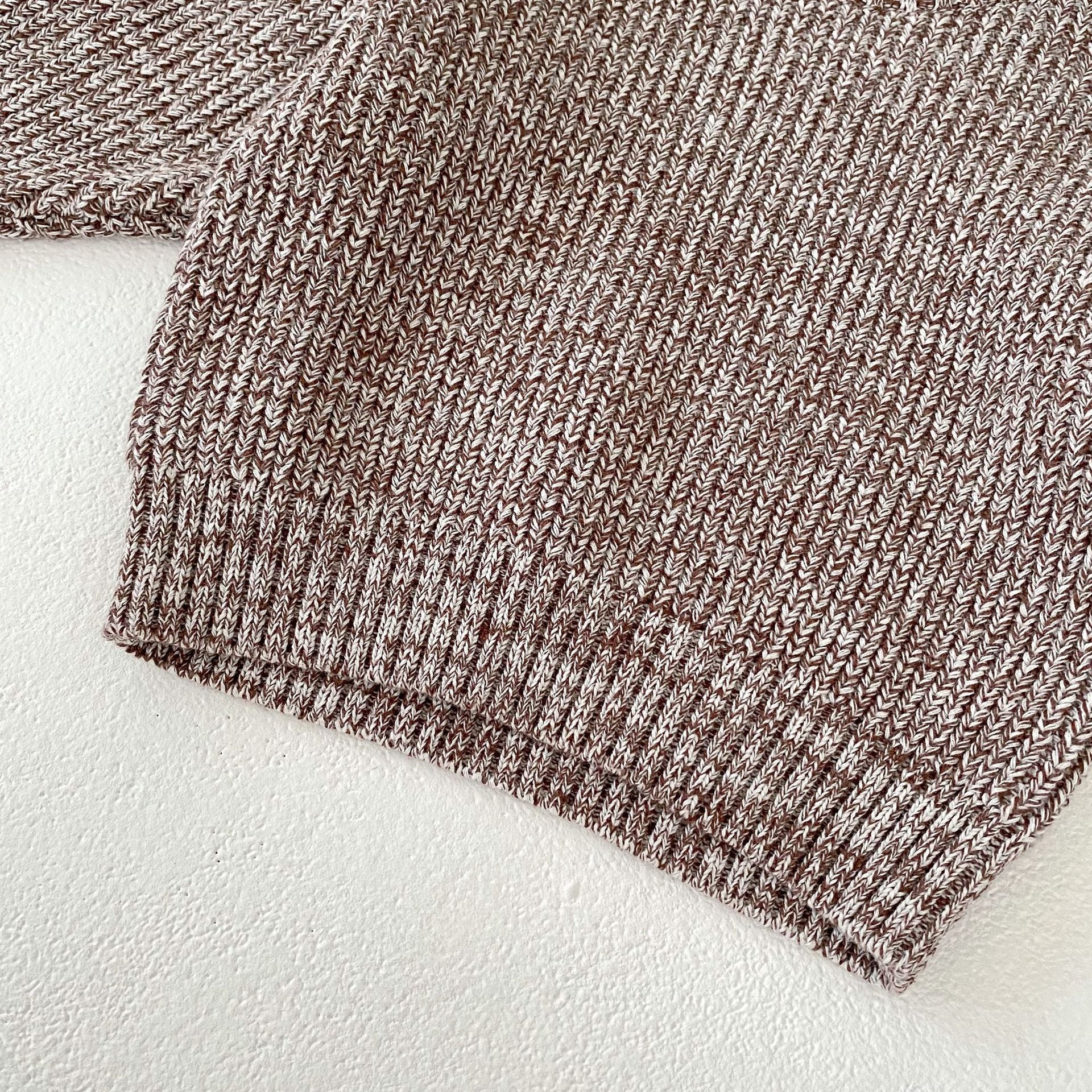 Infant Baby Girl Mixed Color Thick Needle Pullover Pants Pullover Fur Ball Knitted Hat 3-Piece Set