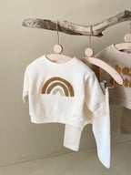 Spring and Autumn Newborn Alphabet Embroidery Baby Long Sleeve Two-Piece Suit