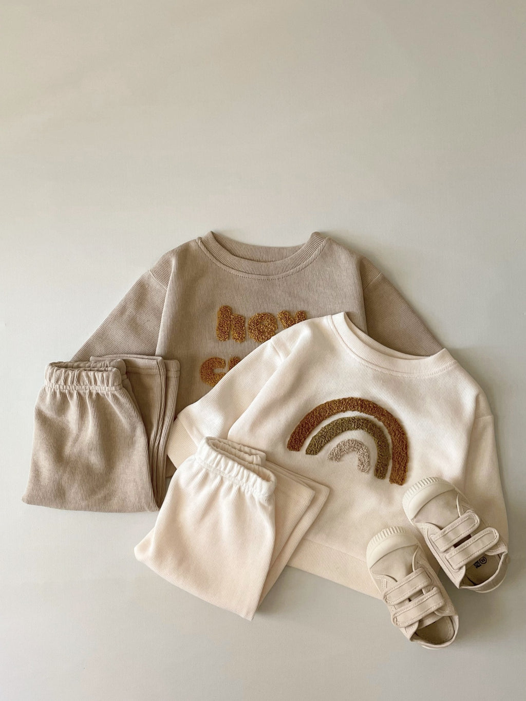 Spring and Autumn Newborn Alphabet Embroidery Baby Long Sleeve Two-Piece Suit