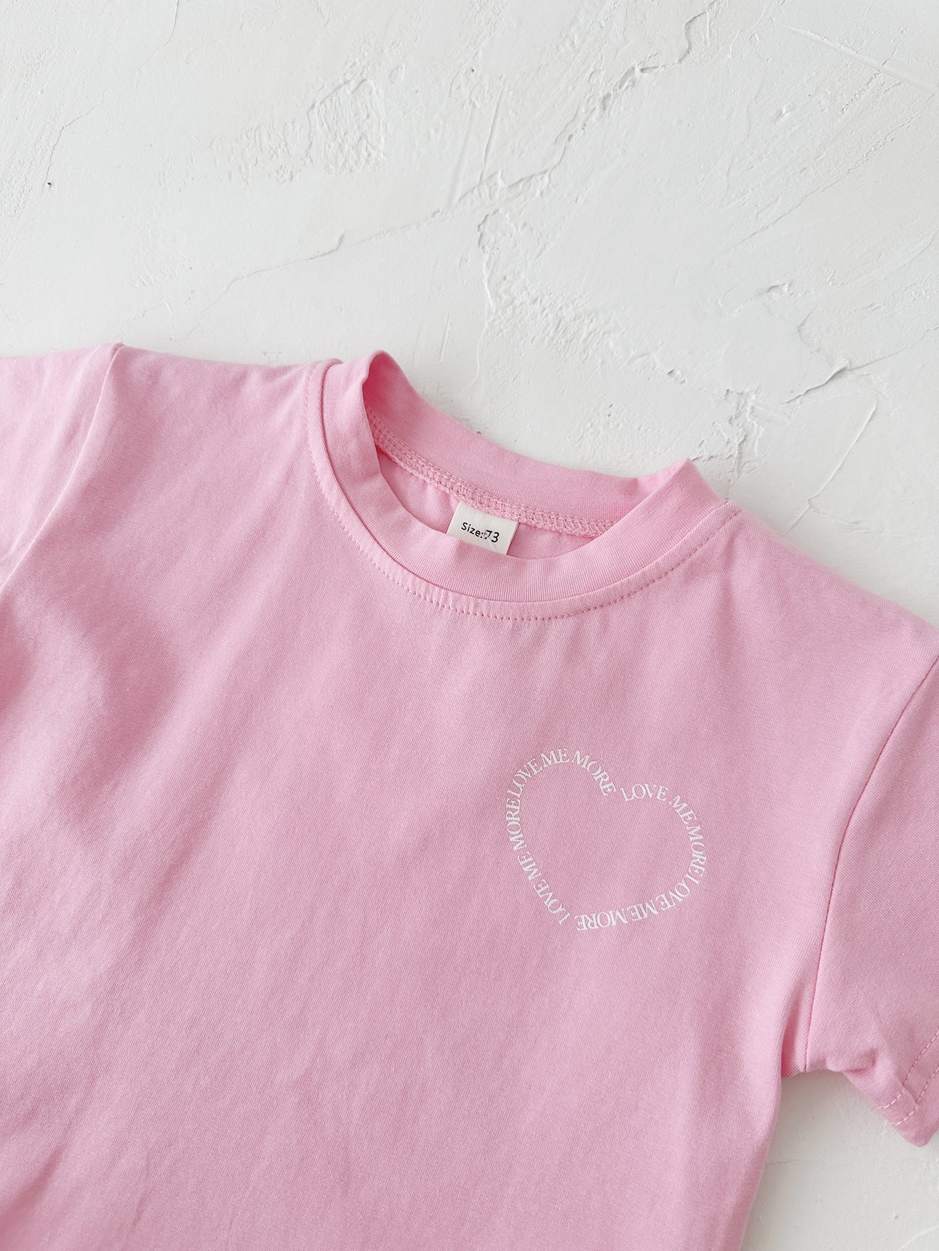 Heart Printing Short Sleeve Suit Korean Style Baby Boys' and Girls' Clothing Two-Piece Set