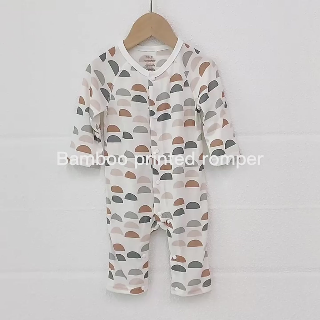 Light and Soft Bamboo Fiber Baby Jumpsuit Floral Animal Cute Print Spring Autumn Newborn Clothes Unisex Long Sleeve Baby Rompers for Boys Girls